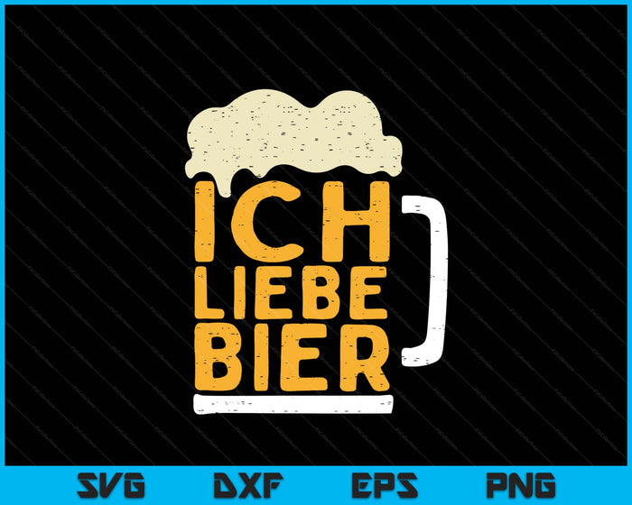 Oktoberfest Ich Liebe Bier Funny German Costume SVG PNG Digital Printable Files