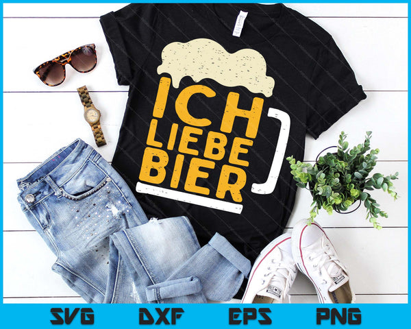 Oktoberfest Ich Liebe Bier Funny German Costume SVG PNG Digital Printable Files