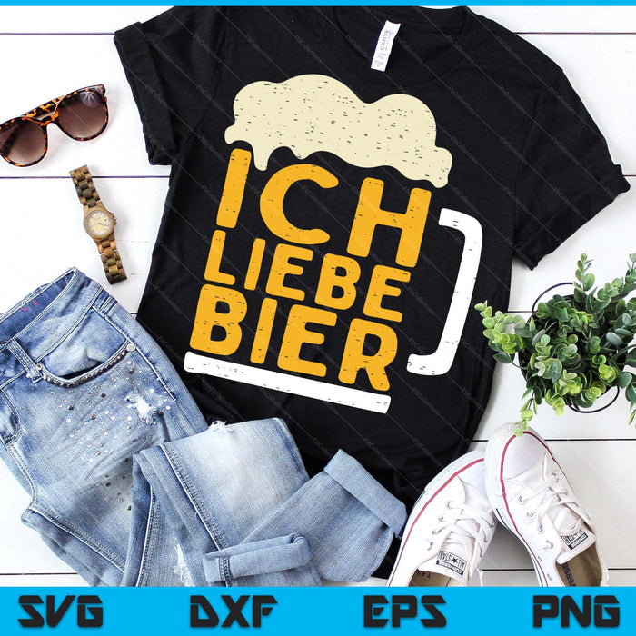 Oktoberfest Ich Liebe Bier Funny German Costume SVG PNG Digital Printable Files