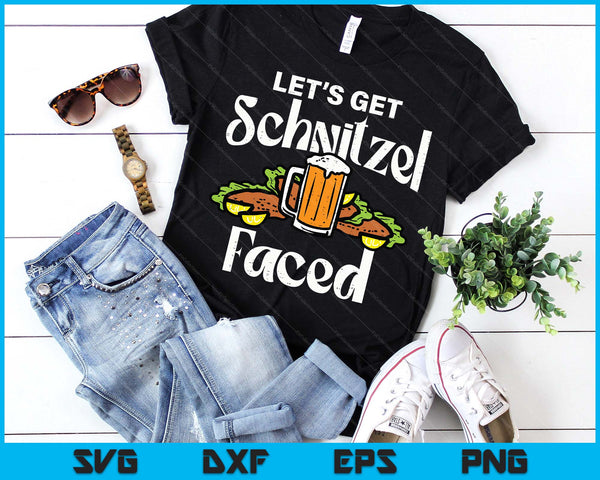 Oktoberfest Lets Get Schnitzel Faced Bavarian SVG PNG Digital Printable Files