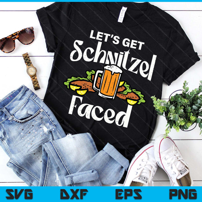 Oktoberfest Lets Get Schnitzel Faced Bavarian SVG PNG Digital Printable Files