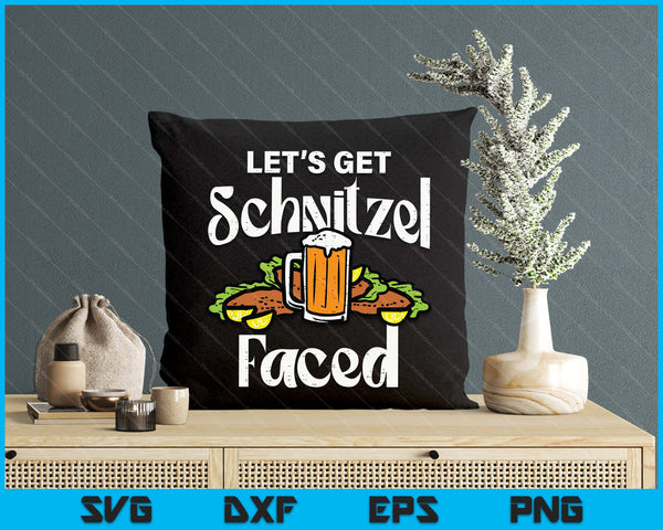 Oktoberfest Lets Get Schnitzel Faced Bavarian SVG PNG Digital Printable Files