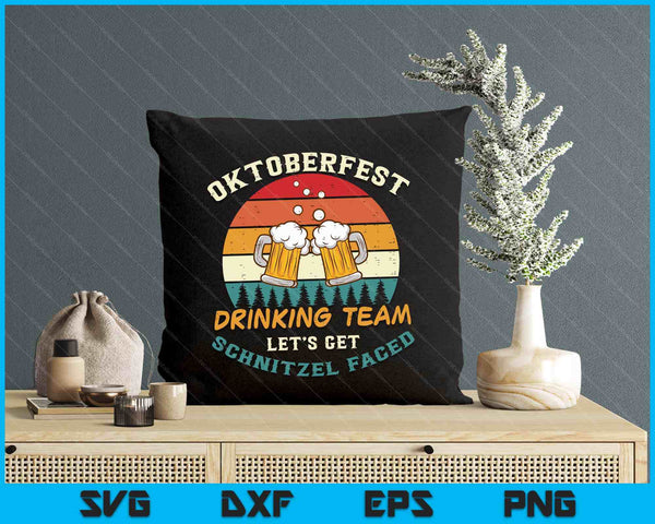 Oktoberfest Team Lets Get Schnitzel Faced German Men Women SVG PNG Digital Cutting File