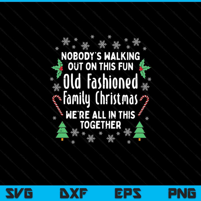 Old fashioned family Christmas ugly Xmas SVG cut file