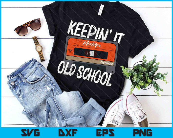 Old School Hip Hop 80s 90s Vintage Mixtape Cassette Tape SVG PNG Digital Printable Files