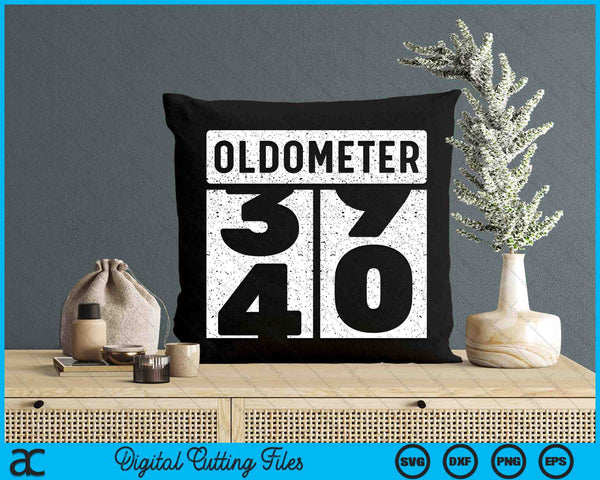 Oldometer Odometer Funny 40th Birthday Gift 40 yrs Old Joke SVG PNG Digital Printable Files