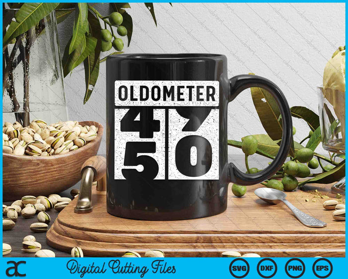 Oldometer Odometer Funny 50th Birthday Gift 50 yrs Old Joke SVG PNG Digital Printable Files