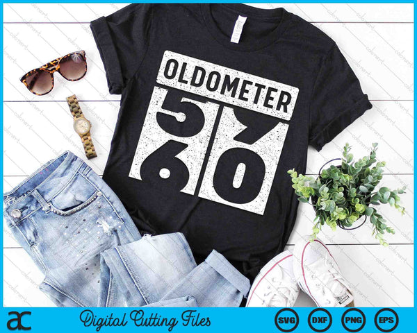 Oldometer Odometer Funny 60th Birthday Gift 60 yrs Old Joke SVG PNG Digital Printable Files