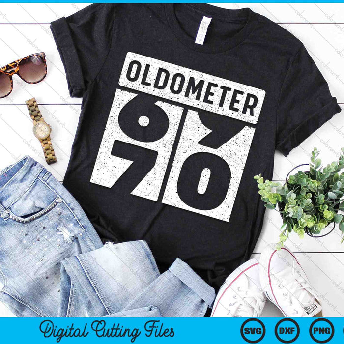 Oldometer Odometer Funny 70th Birthday Gift 70 yrs Old Joke SVG PNG Digital Printable Files