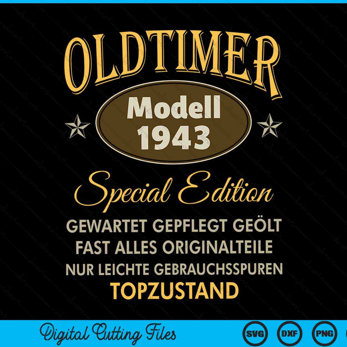 Oldtimer Modell 1943 Special Edition SVG PNG Digital Cutting Files