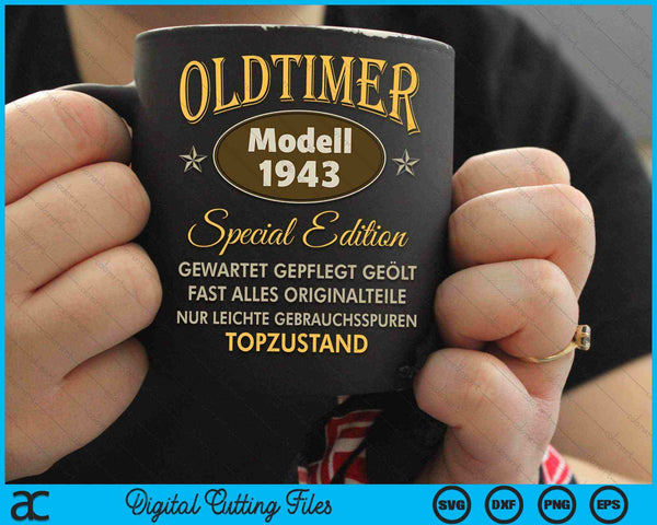 Oldtimer Modell 1943 speciale editie SVG PNG digitale snijbestanden