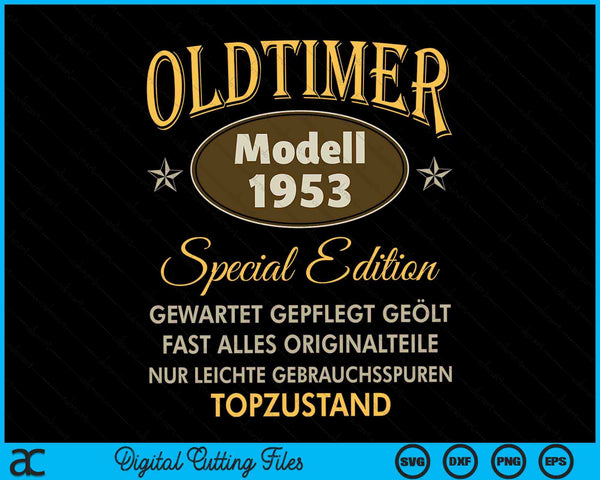 Oldtimer Modell 1953 speciale editie SVG PNG digitale snijbestanden