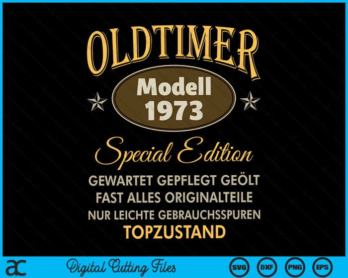 Oldtimer Modell 1973 Special Edition SVG PNG Digital Cutting Files