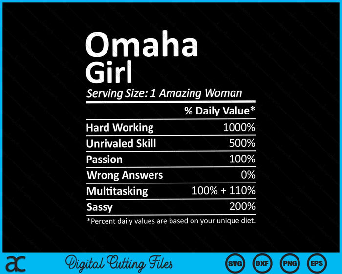 Omaha Girl NE Nebraska Funny City Home Roots SVG PNG Archivos de corte digital