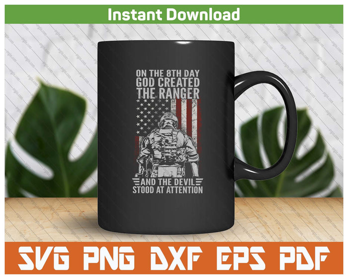 US Army Ranger Veteran American Flag SVG PNG Cutting Files