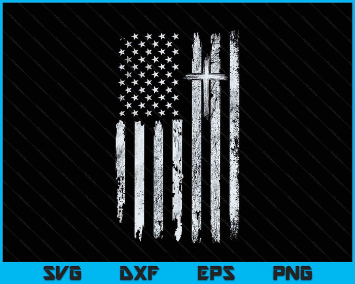 On Back American Flag Cross Us Christian Patriotic SVG PNG Digital Printable Files