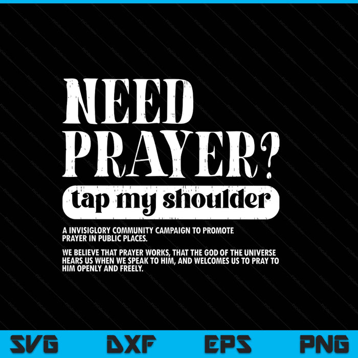 On Back Need Prayer Tap My Shoulder Christian Funny Saying SVG PNG Digital Printable Files