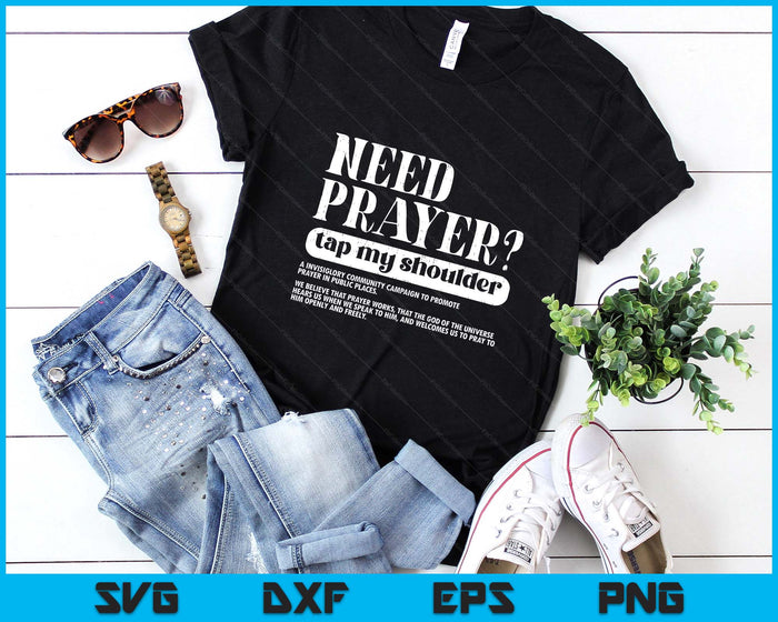 On Back Need Prayer Tap My Shoulder Christian Funny Saying SVG PNG Digital Printable Files