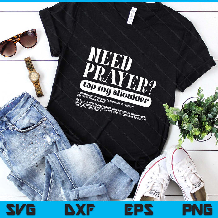 On Back Need Prayer Tap My Shoulder Christian Funny Saying SVG PNG Digital Printable Files