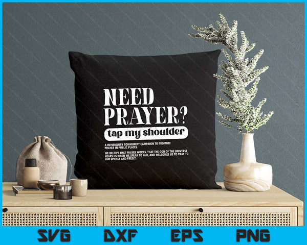 On Back Need Prayer Tap My Shoulder Christian Funny Saying SVG PNG Digital Printable Files