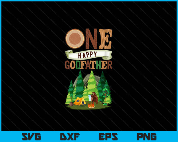 One Happy Godfather Camper First Birthday Camping SVG PNG Digital Cutting Files