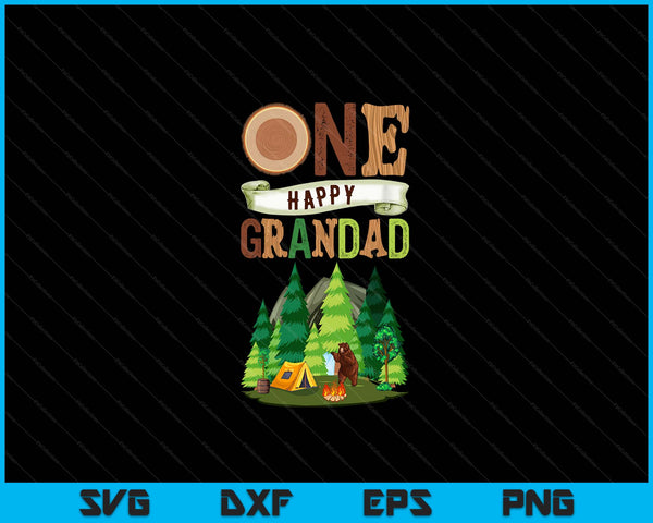 One Happy Grandad Camper First Birthday Camping SVG PNG Digital Cutting Files