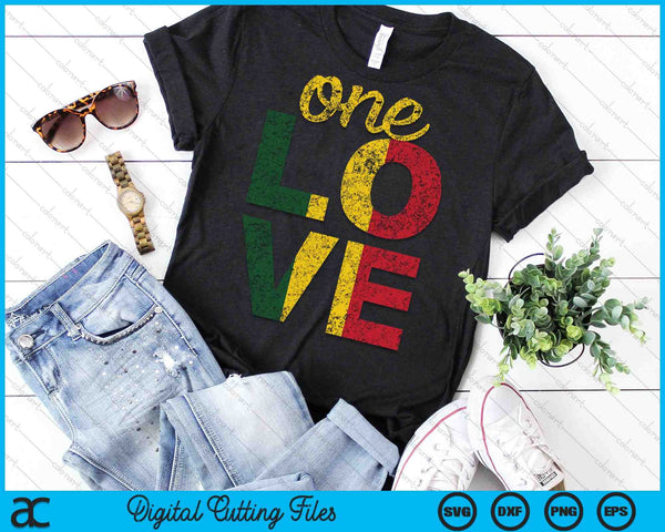One Love Jamaican Rasta Reggae SVG PNG Digital Cutting Files