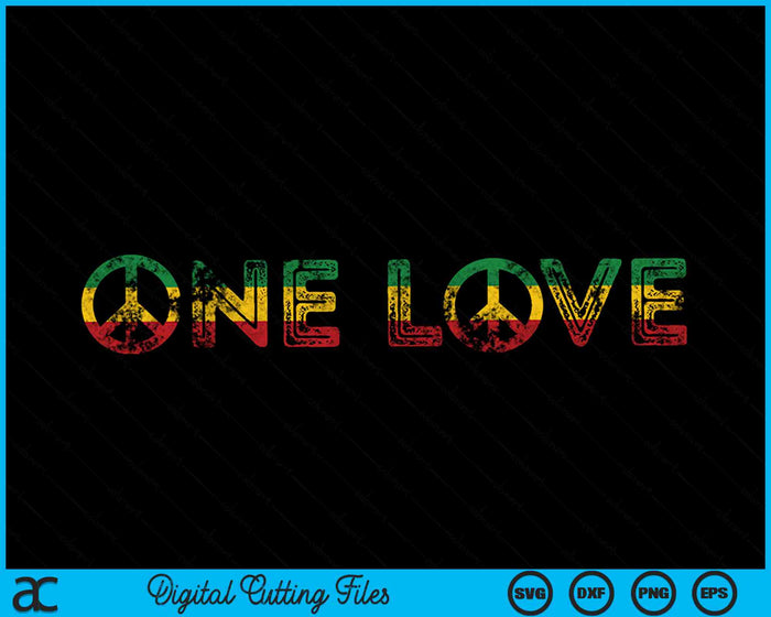 One Love Rasta Reggae Música Rastafari SVG PNG Archivos de corte digital