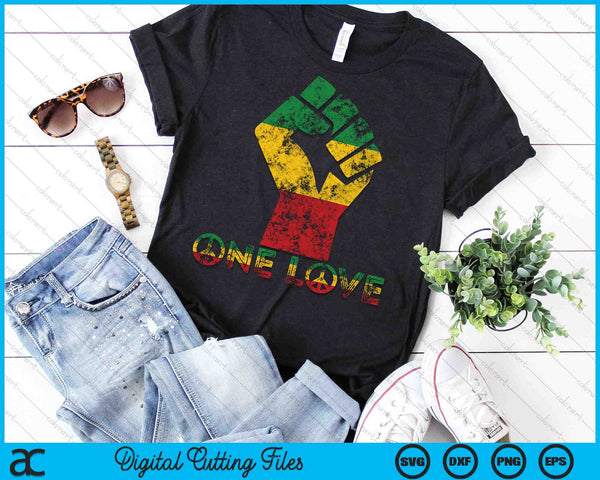 One Love Reggae Fist Rasta Reggae Music Jamaica SVG PNG Digital Cutting Files
