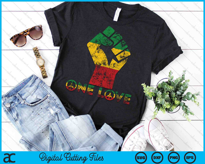 One Love Reggae Fist Rasta Reggae Música Jamaica SVG PNG Archivos de corte digital