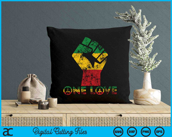 One Love Reggae Fist Rasta Reggae Música Jamaica SVG PNG Archivos de corte digital