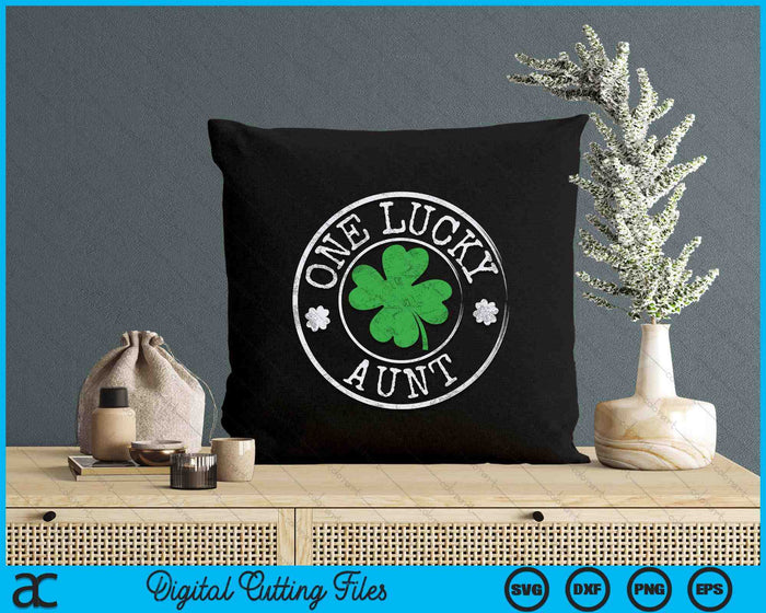 One Lucky Aunt Funny Irish Shamrocks St Patrick's Day SVG PNG Digital Cutting Files