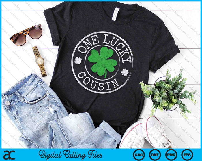 One Lucky Cousin Funny Irish Shamrocks St Patrick's Day SVG PNG Digital Printable Files