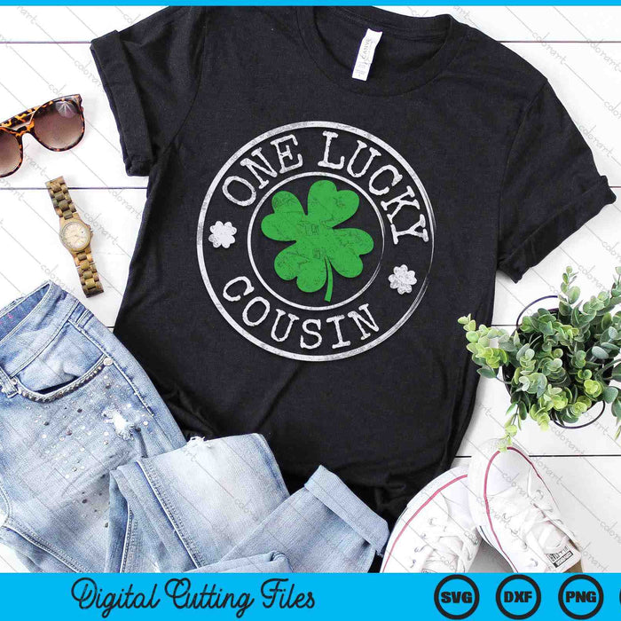 One Lucky Cousin Funny Irish Shamrocks St Patrick's Day SVG PNG Digital Printable Files