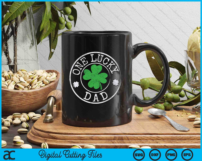 One Lucky Dad Funny Irish Shamrocks St Patrick's Day SVG PNG Digital Cutting Files