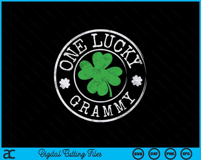 One Lucky Grammy Funny Irish Shamrocks St Patrick's Day SVG PNG Digital Printable Files