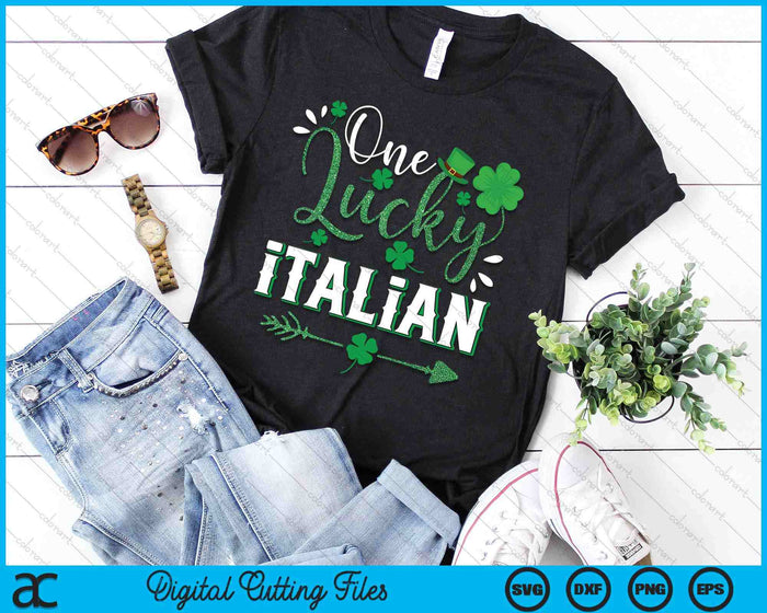 One Lucky Italian Shamrock Leprechaun Hat St Patricks Day SVG PNG Digital Printable Files