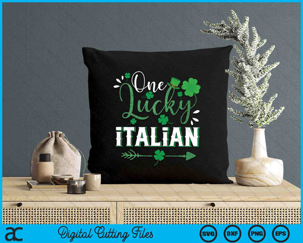 One Lucky Italian Shamrock Leprechaun Hat St Patricks Day SVG PNG Digital Printable Files