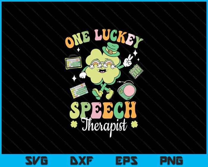 One Lucky Speech Therapist Slp Shamrock St Patrick's Day SVG PNG Digital Printable Files