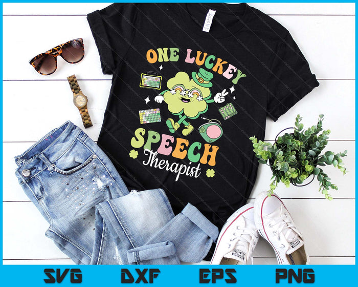 One Lucky Speech Therapist Slp Shamrock St Patrick's Day SVG PNG Digital Printable Files