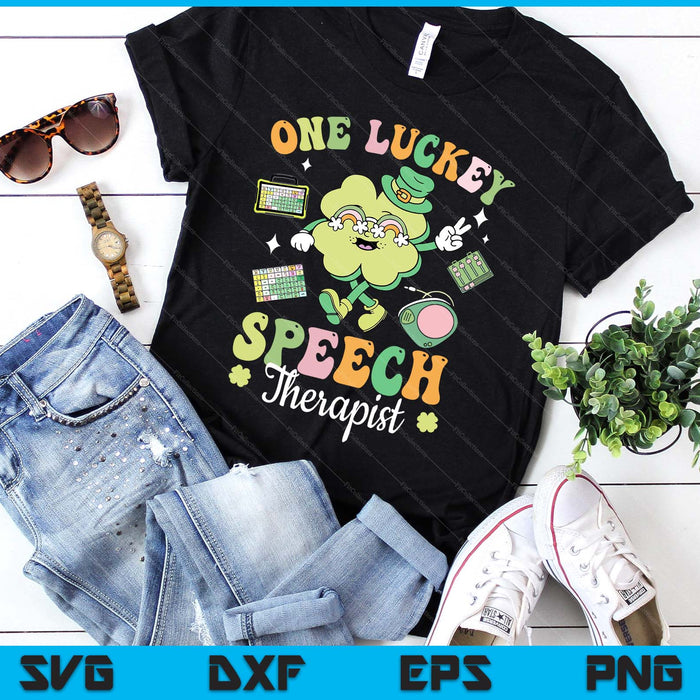 One Lucky Speech Therapist Slp Shamrock St Patrick's Day SVG PNG Digital Printable Files