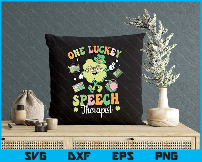 One Lucky Speech Therapist Slp Shamrock St Patrick's Day SVG PNG Digital Printable Files