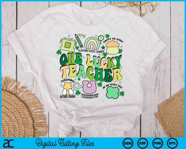 One Lucky Teacher St. Patrick's Day Irish Teacher Lucky Era SVG PNG Digital Printable Files