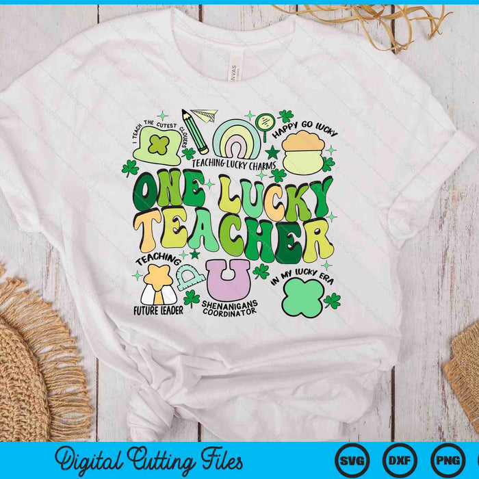 One Lucky Teacher St. Patrick's Day Irish Teacher Lucky Era SVG PNG Digital Printable Files