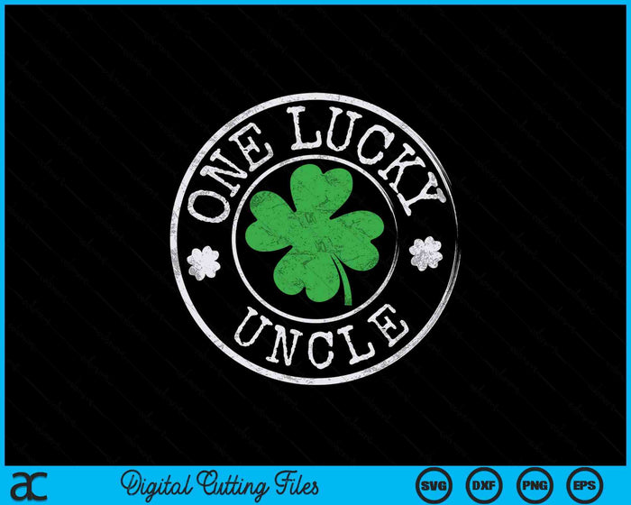 One Lucky Uncle Funny Irish Shamrocks St Patrick's Day SVG PNG Digital Printable Files