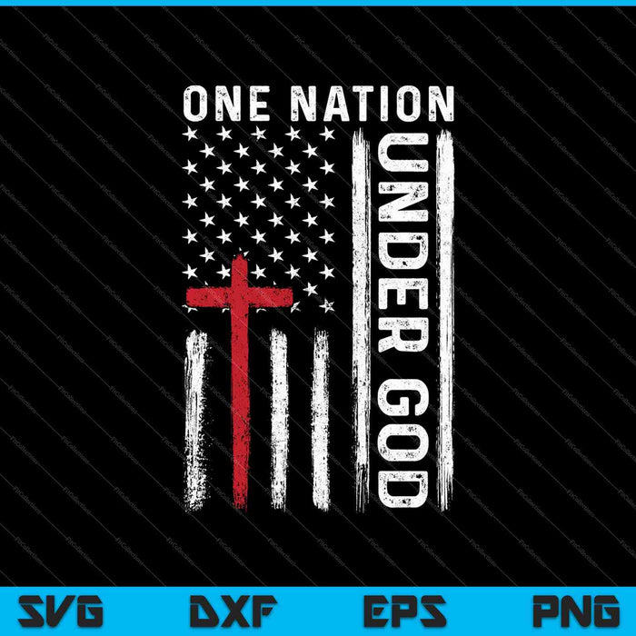 Una nación bajo Dios bandera americana patriótica cristiana SVG PNG cortando archivos imprimibles