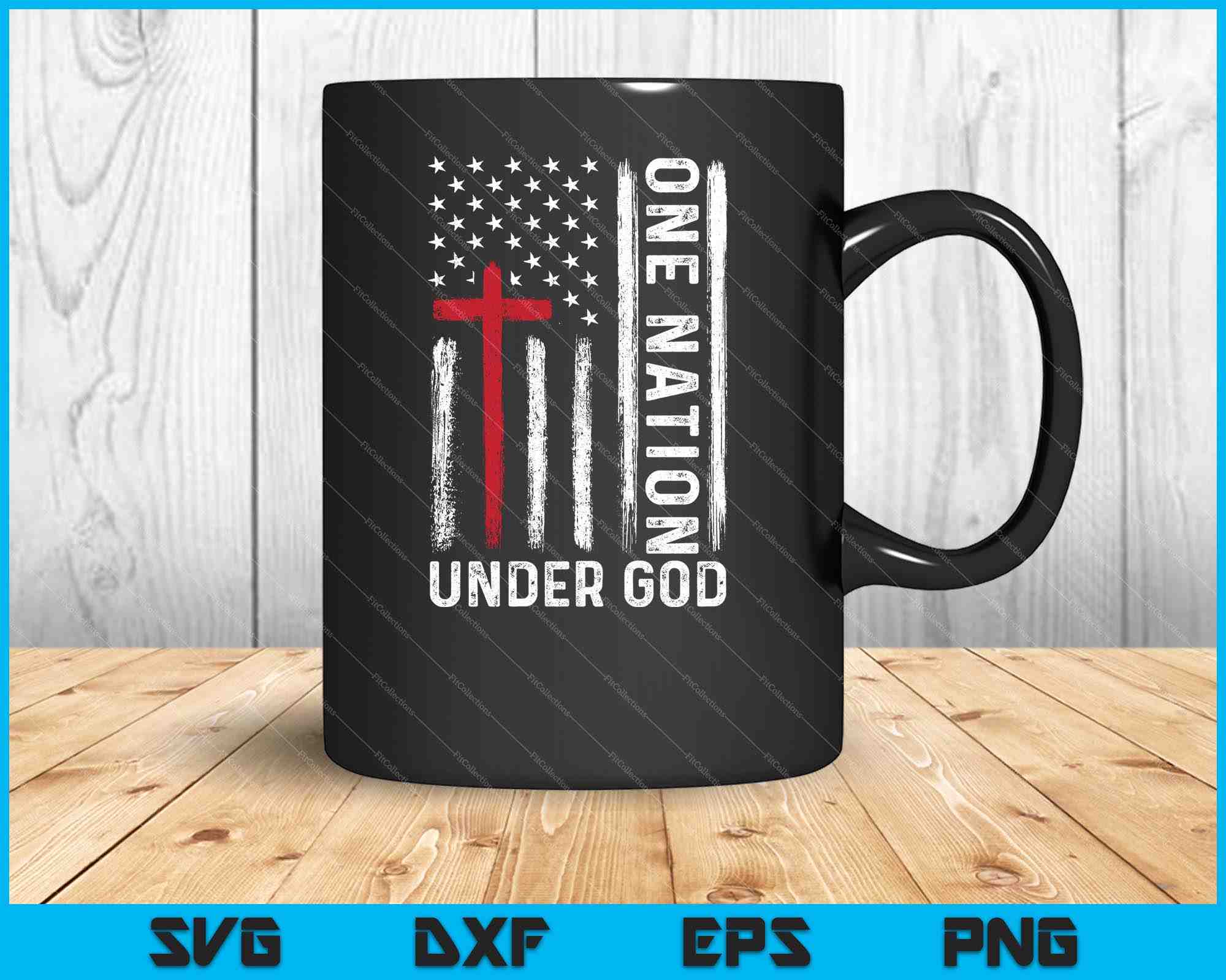 One Nation Under God American Flag Patriotic Christian SVG PNG Files