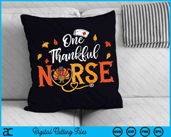 One Thankful Nurse Turkey Thanksgiving Scrub SVG PNG Digital Cutting Files