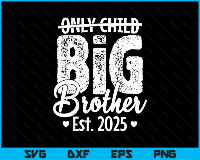 Only Child Big Brother 2025 Promoted To Big Brother 2025 SVG PNG Digital Printable Files