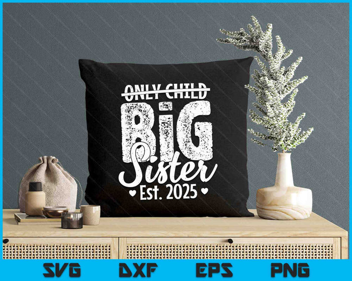 Only Child Big Sister 2025 Promoted To Big Sister 2025 SVG PNG Digital Printable Files